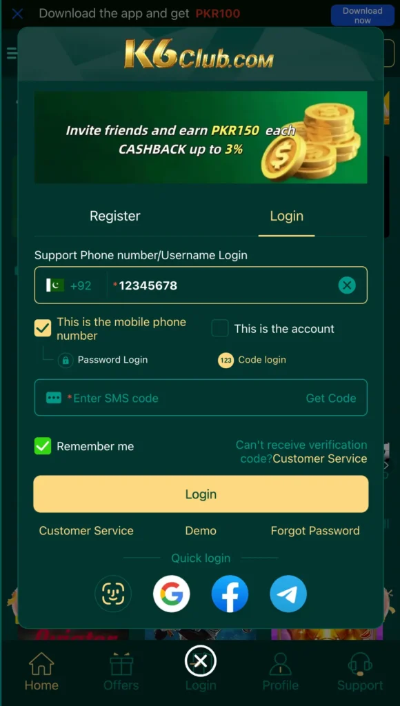 k6club game login and registration