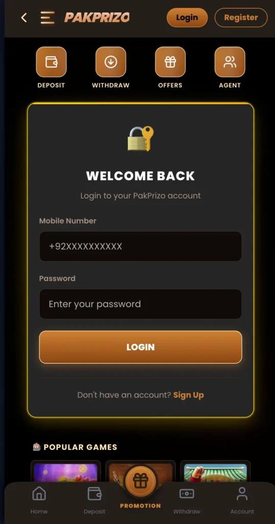 pakprizo game withdrawal