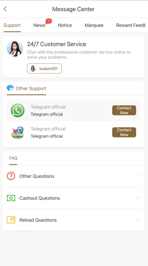 vk777 game costumer support
