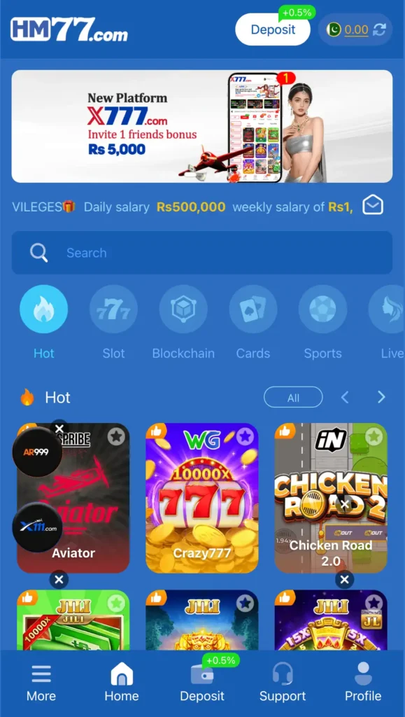 hm77 game interface